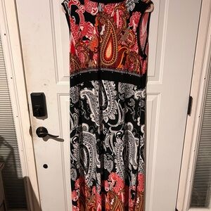 Paisley Print Sleeveless Maxi Dress